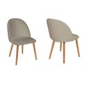 Ver imagem 2 de Kit 2 Cadeiras para Sala de Jantar Escritório Estofada Madeira Maciça Ergonômica Ediane Yescasa Bege/Fendy