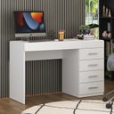 Ver imagem 1 de Escrivaninha Pequena 4 Gavetas 120cm Branco