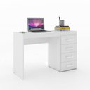 Ver imagem 2 de Escrivaninha Pequena 4 Gavetas 120cm Branco