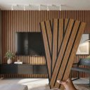 Ver imagem 1 de Kit 50 Placas Ripadas Efeito Black Line Painel Decorativo Autocolante