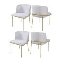 Ver imagem 1 de Kit 4 Cadeiras de Jantar Liz no Linho Palha e Metal Dourado