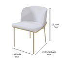 Ver imagem 3 de Kit 4 Cadeiras de Jantar Liz no Linho Palha e Metal Dourado