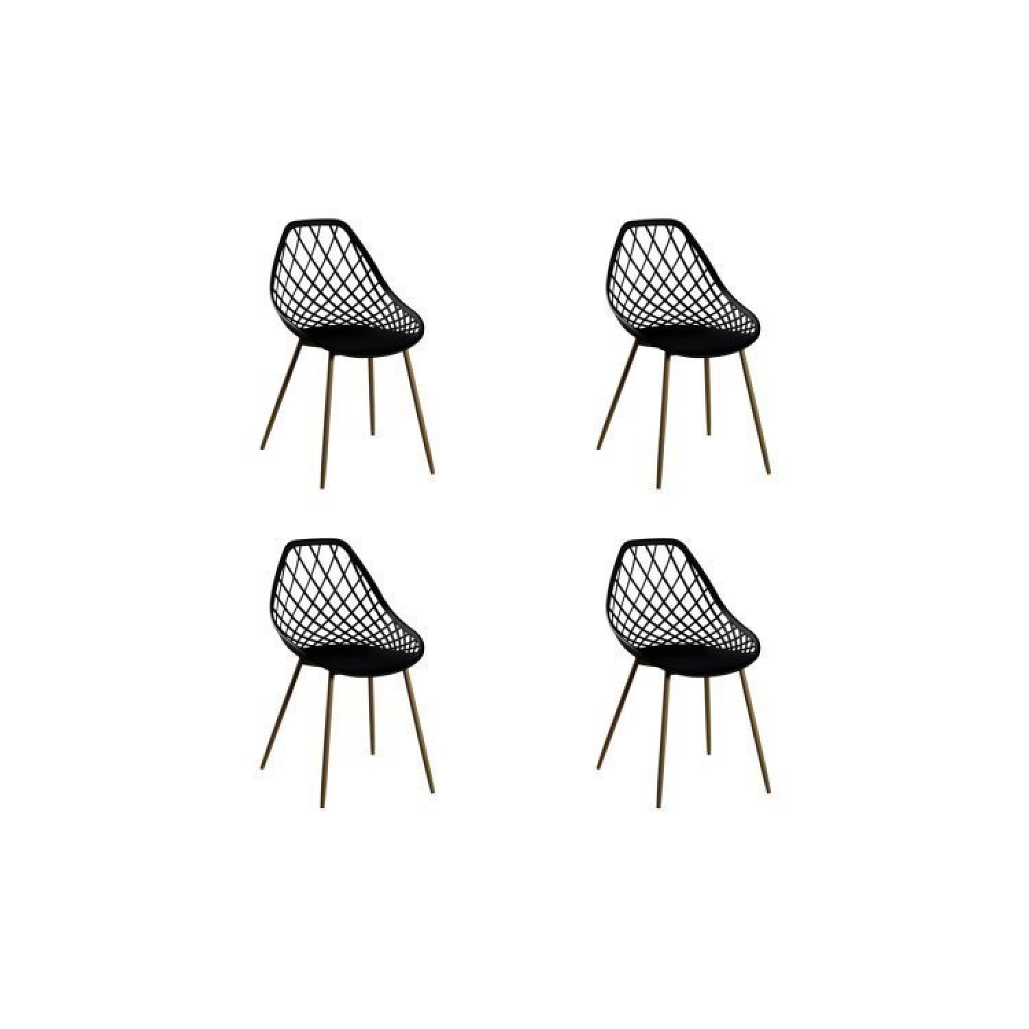 Conjunto Sala de Jantar Mesa Romã 140x80cm com 4 Cadeiras Cloe Base Aço  - 3