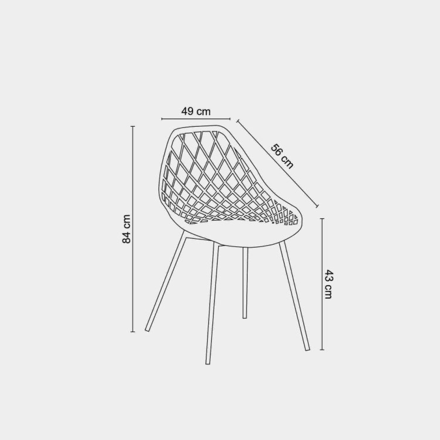 Conjunto Sala de Jantar Mesa Romã 140x80cm com 4 Cadeiras Cloe Base Aço  - 7