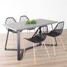 Conjunto Sala de Jantar Mesa Romã 140x80cm com 4 Cadeiras Cloe Base Aço  - 2