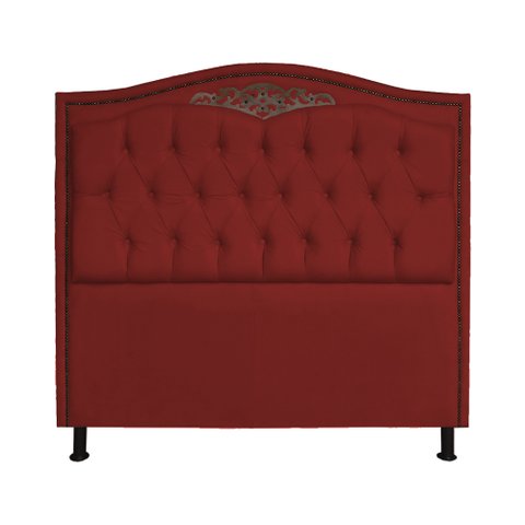 Cabeceira Casal 140cm Para Cama Box Greta Suede Vermelho - DS Estofados
