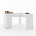 Ver imagem 4 de Escrivaninha L com 3 Gavetas 90cm Branco