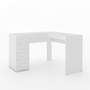 Ver imagem 2 de Escrivaninha L com 3 Gavetas 90cm Branco