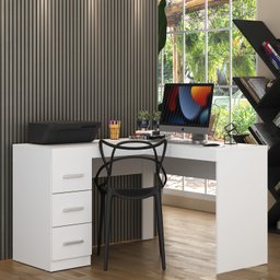 Escrivaninha L com 03 Gavetas - 1