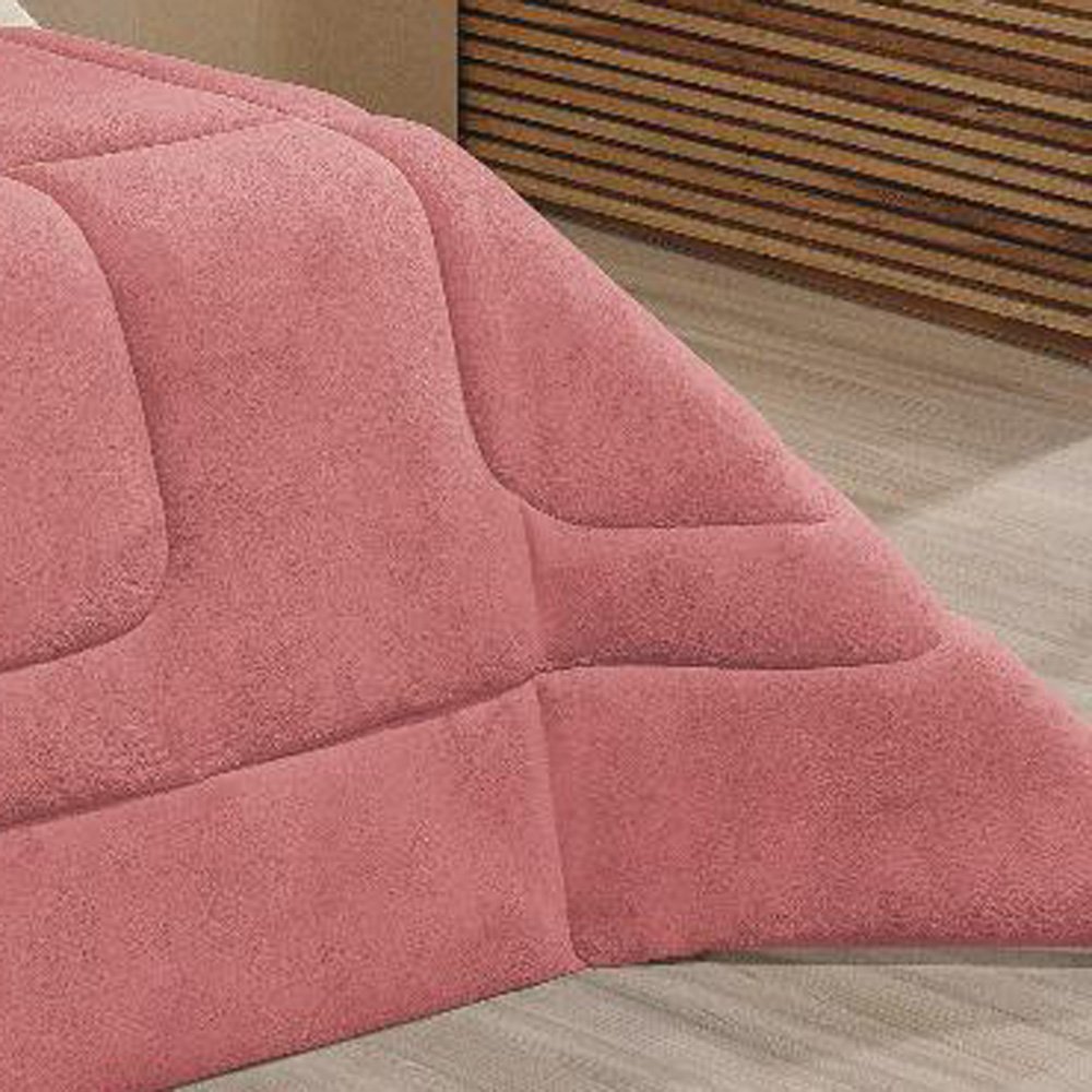 Coberdrom Robust Solteiro Manta Soft Sherpa Lã de Carneiro Pesado Grosso 1 Peça - Rosa - 4