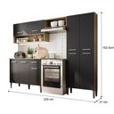 Ver imagem 4 de Cozinha Compacta Arizona Classic com Armário e Balcão Carraro - Carvalho-preto Carvalho-preto