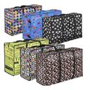 Ver imagem 4 de Kit 4 Bolsa Sacolao Gigante 60x45cm Sacola Mala Viagem Grande Transporte Alça e Ziper Sacoleira Muda