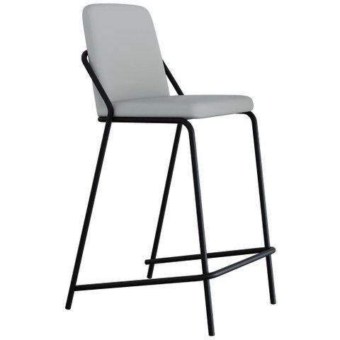 Banqueta Alta Bar Cozinha Sala de Jantar Loft Preto C01 Courino Saturno Off White - Lyam Decor