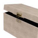 Ver imagem 2 de Baú Decorativo em Mdf com Revestimento em Pu Bege 52cm 22591g Mart
