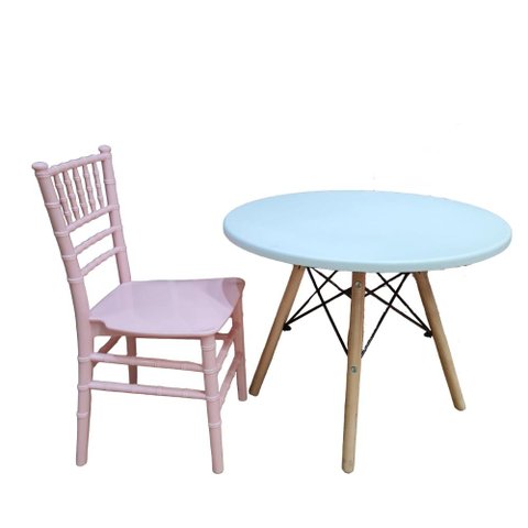 Kit Mesa Infantil Eames Branca 60cm + 1 Cadeira Tiffany Infantil Rosa