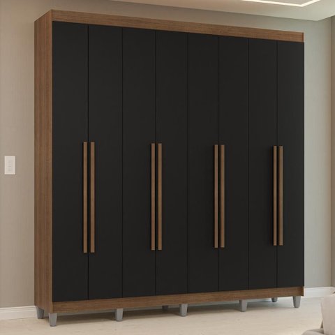 Guarda-Roupa Casal com Pés 8 Portas Batentes Venus Madesa