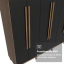Ver imagem 7 de Guarda-Roupa Casal com Pés 8 Portas Batentes Venus Madesa