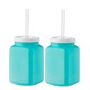 Ver imagem 1 de Jogo de 2 Copos Casal Filmes com Tampa Canudo 670ml Boccati Cor:azul