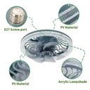 Ver imagem 6 de Lustre Ventilador Pendente Multicor E27 Controle Remoto Bivolt