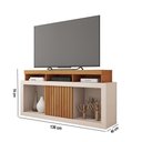Ver imagem 3 de Rack Tv 55 Pol 136cm Bancada com Rodízio Sala Lyara C01 - D'Rossi Cor Freijó/off White