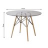 Mesa Eiffel Wood Tampo de Vidro 110 Cm Asturias - Cor: Marrom - 2