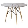Mesa Eiffel Wood Tampo de Vidro 110 Cm Asturias - Cor: Marrom - 1