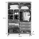 Ver imagem 4 de Guarda Roupa Lisboa 4 Portas Ripado 3 Gavetas 8 Prateleiras - Benetil