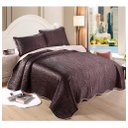 Ver imagem 1 de Kit Colcha Cobre Leito Cetim Fashion 3 peças Queen 240x260cm Doa Realce Premium Sultan