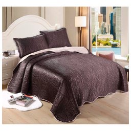 Kit Colcha Cobre Leito Cetim Fashion 3 peças Queen 240x260cm Doa Realce Premium Sultan - 1