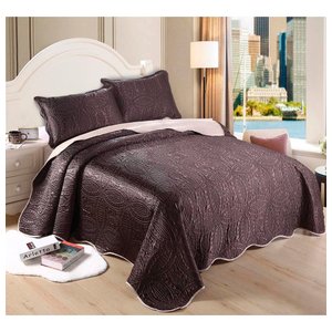 Kit Colcha Cobre Leito Cetim Fashion 3 peças Queen 240x260cm Doa Realce Premium Sultan