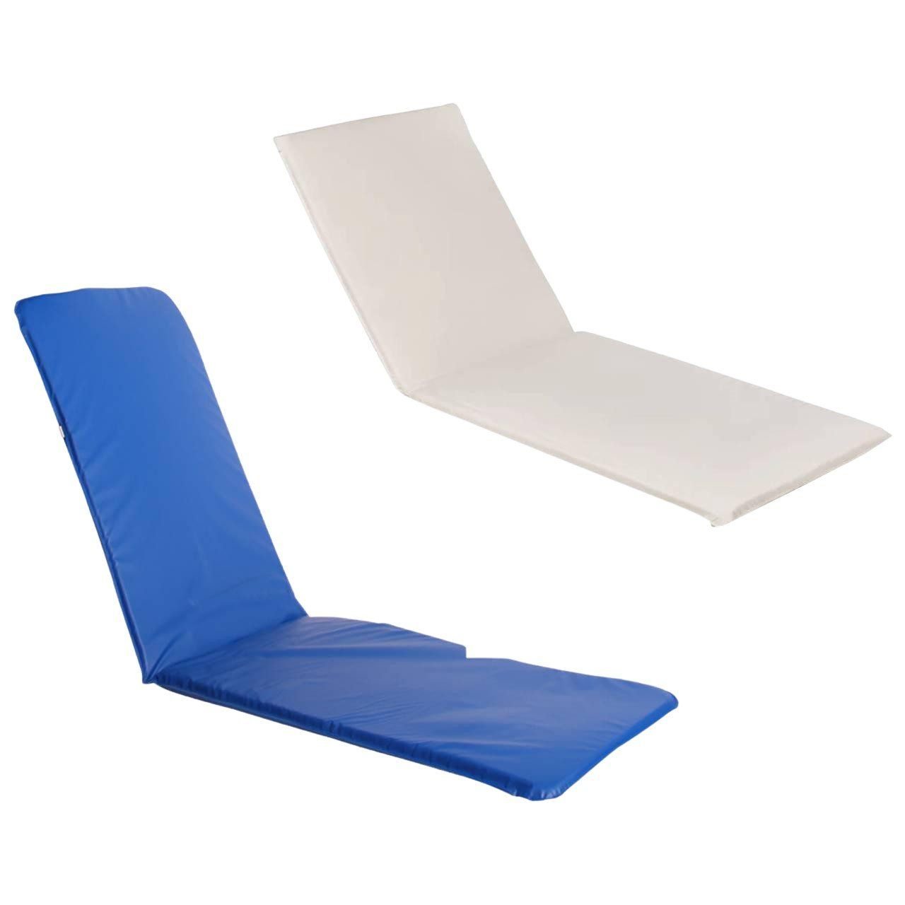 Ver imagem 1 de Almofada Colchonete Espreguiçadeira Lisa Branca e Azul