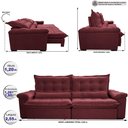 Ver imagem 2 de Sofá Retrátil e Reclinável 2,55m Cama inBox Big Fresh com SoftGel D40 Velupluma Vinho