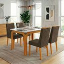Ver imagem 2 de Conjunto Sala de Jantar Mesa Tampo em Vidro 1,20m Mel 4 Cadeiras Bel