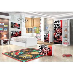 Quarto Infantil Completo 5 Peças Formula 1 J&A Móveis - 1 Quarto Infantil Completo 5 Peças Formula 1 J&A Móveis - 1