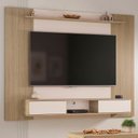 Ver imagem 6 de Conjunto 3 Peças Sala Estar Apoio Pet Mesa de Centro Magnum e Painel Nevada Marrom Carvalho/Off White