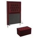 Ver imagem 1 de Kit Cabeceira Decorativa Para Cama Box Antares e Calçadeira Sagitarius 90 Para Cama de Solteiro Sued