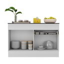 Ver imagem 4 de Balcão Cozinha C/ Rodapé Gabinete Pia 120 Cm 2 Rtas 1 Gav Veneza Multimóveis Mp2117.964 Branco/