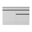 Ver imagem 5 de Balcão Cozinha C/ Rodapé Gabinete Pia 120 Cm 2 Rtas 1 Gav Veneza Multimóveis Mp2117.964 Branco/