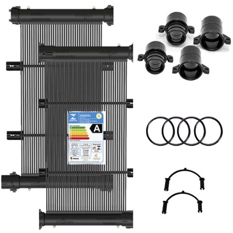 Conjunto 02 Placas e Terminações para Aquecimento Solar de Piscinas até 02m² ou 04 mil litros - KS