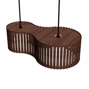 Luminária Pendente Infinita Modelo Ripado -:marrom