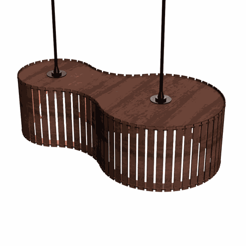 Luminária Pendente Infinita Modelo Ripado -:marrom