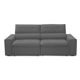 Sofá Retratil Reclinável 2 Lugares 160cm Confortável Megasul: Veludo Cinza - 5
