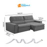 Sofá Retratil Reclinável 2 Lugares 160cm Confortável Megasul: Veludo Cinza - 3