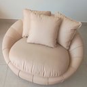 Ver imagem 4 de Poltrona Giratória 127cm Golden Courino Bege - Sallar Home