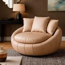 Ver imagem 1 de Poltrona Giratória 127cm Golden Courino Bege - Sallar Home