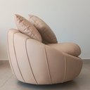 Ver imagem 3 de Poltrona Giratória 127cm Golden Courino Bege - Sallar Home