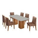 Ver imagem 2 de Mesa de Jantar Eloise 180cm Tampo Mdf Vidro com 6 Cadeiras Eloise Moderna Mobília