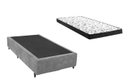 Ver imagem 1 de Cama Box Solteiro Colchão Mola Ensacada Premium + Box Suede 60x88x188 Cor:cinza