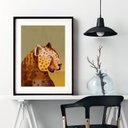 Ver imagem 1 de Quadro Desenho Onça Estampada - 60x48cm:madeira Preta