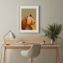 Ver imagem 2 de Quadro Desenho Onça Estampada - 60x48cm:madeira Preta